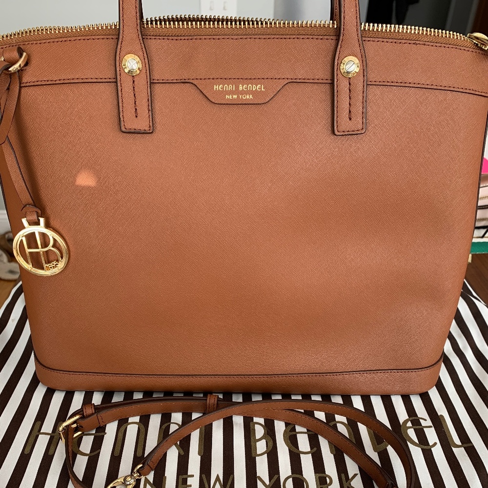 Henri Bendel West 57 large brown satchel